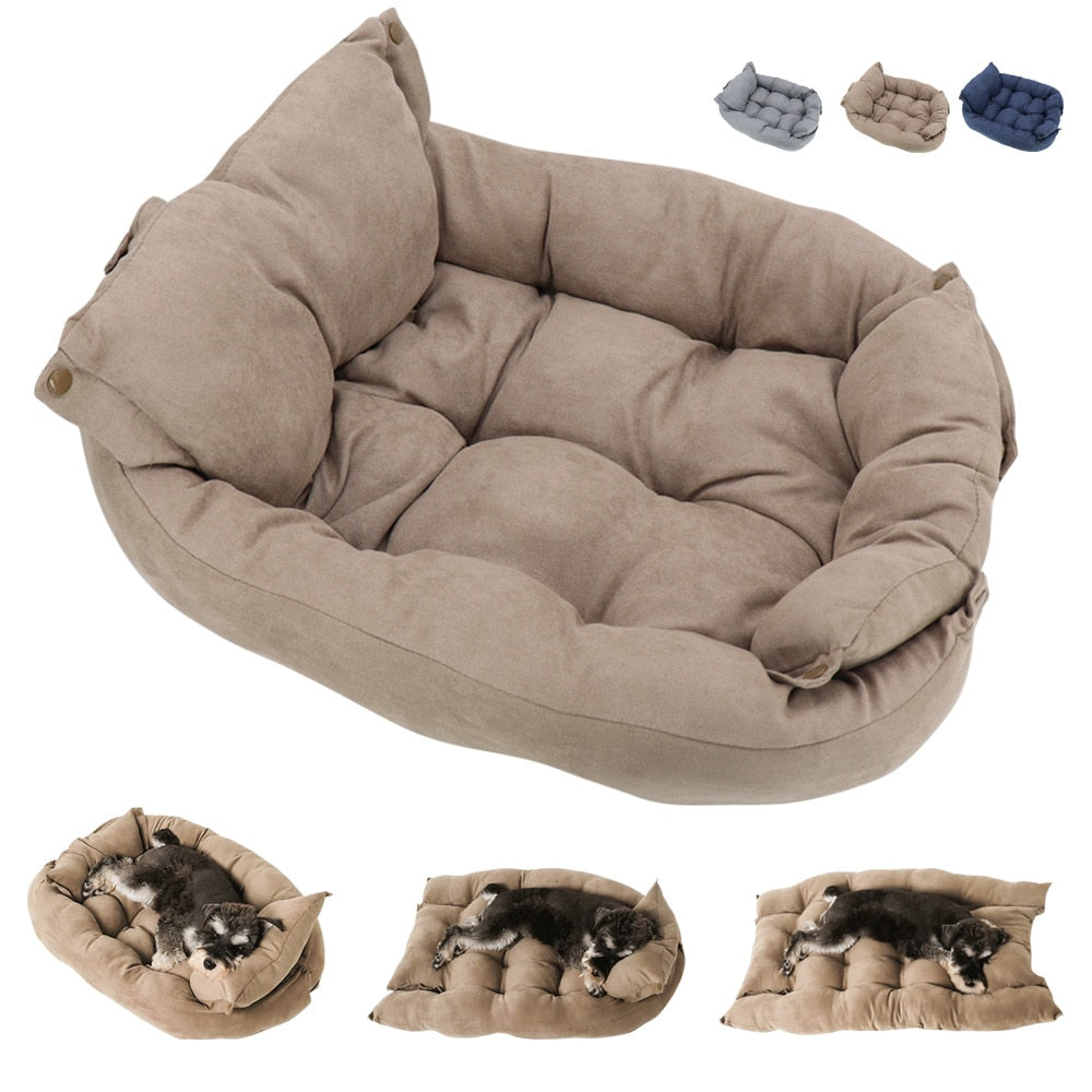 Cama Multifuncional para Perros 3 EN 1 – Cama/Manta/Sofá para Perros y Gatos, Nido Cálido de Invierno para Cachorros y Gatitos, Cojín Suave para Mascotas